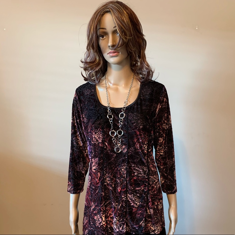 Purple and black long sleeve top